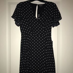 Women’s Express dress w/white polka dots! Size 0.